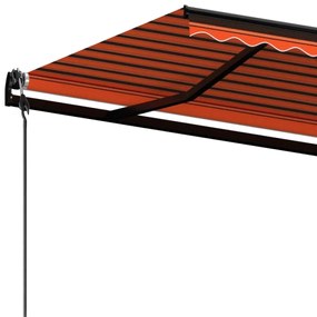 Toldo retrátil automático 600x350 cm laranja e castanho