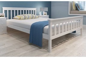 vidaXL Cama com colchão 140x200 cm madeira de pinho maciça
