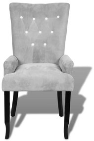 Poltrona em veludo prateado