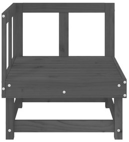 Sofás de canto para jardim 2 pcs madeira de pinho maciça cinza