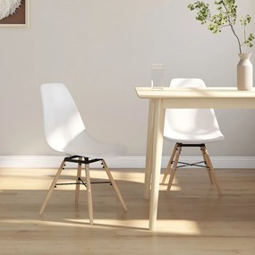 vidaXL Cadeiras de jantar 2 pcs PP branco