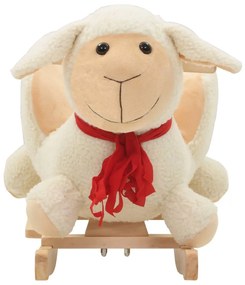 Animal de baloiçar ovelha em pelúcia 60x32x50 cm branco