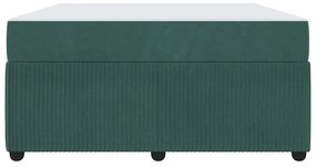 Estrutura de cama com colchão Verde-escuro 140 x 200 cm Veludo