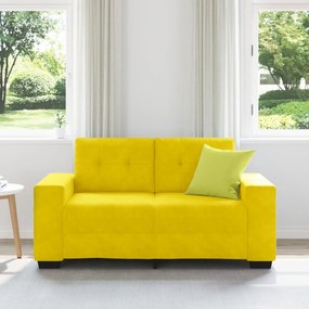 Sofá Loveseat vidaXL Amarelo 120 cm em Veludo