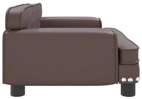 Cama para cães 70x45x30 cm couro artificial castanho