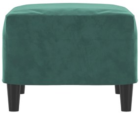 Apoio de pés 60x50x41 cm veludo verde-escuro