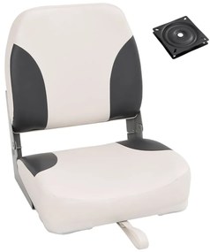 vidaXL Conjunto de 1 assento de barco dobrável c/ encosto baixo e alça