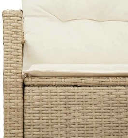 Sofá de Jardim para 2 Pessoas com Almofadas Bege em Rattan Sintético