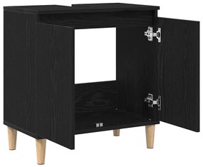 Gabinete de Pia vidaXL Preto Carvalho 58x33x60 cm Madeira Engenharia