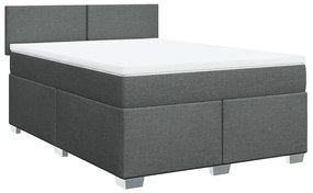 Cama com molas/colchão 140x200 cm tecido cinzento-escuro