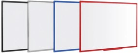 Bi office - Quadro Branco 45x60 cm Cerâmica Magnético Moldura Plástico Vermelho