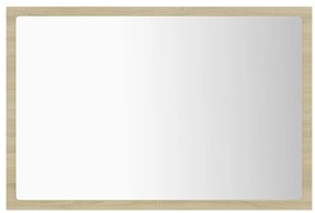 Espelho casa banho c/ LED 60x8,5x37 cm acrílico carvalho sonoma