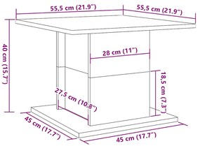 Mesa de centro 55,5x55,5x40 cm derivados madeira madeira velha