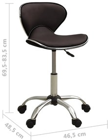 Cadeira de escritório couro artificial castanho