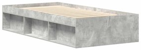 Estrutura de cama 90x190 cm cinza cimento