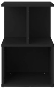 Mesas de cabeceira 2 pcs 35x35x55 cm contraplacado preto