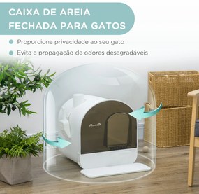 PawHut Caixa de Areia para Gatos Caixa de Areia Fechada para Gatos com