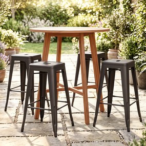 Conjunto de 4 Bancos de Bar (MESA NÃO INCLUIDA), 41 x 41 x 76 cm, Empilháveis, Cinzento
