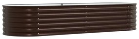 Canteiro Elevado para Jardim Castanho vidaXL 240x80x44 cm em Aço Galva