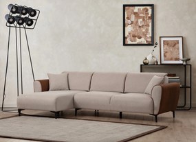Sofá-Cama de Canto Aren – Bege e Canela – 150 x 260 cm