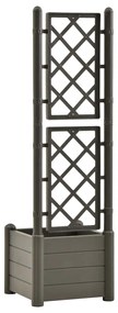 Vaso/floreira de jardim com treliça 43x43x142 cm PP antracite