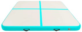 Colchão de ginástica insuflável c/ bomba 200x200x15cm PVC verde
