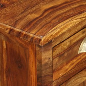Mesa de cabeceira em madeira sólida de acácia 40x30x50 cm