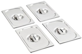 Tampas para recipientes comida GN 1/4 4 pcs aço inoxidável
