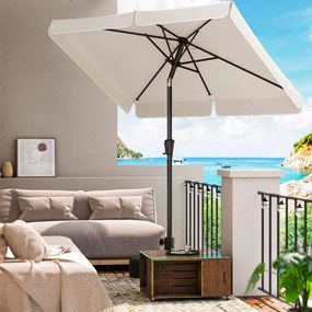 Guarda-sol de jardim 300 x 200 cm retangular sem base bege