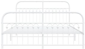 Estrutura de cama com cabeceira e pés 160x200 cm metal branco