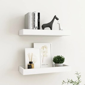 vidaXL Prateleiras de parede Loggia 2 pcs MDF 40x15x4 cm branco