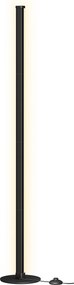Candeeiro de pé LED com regulador de intensidade e luz branca quente, 3000 K, 18 x 18 x 139,4 cm, preto