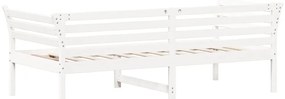 Cama dia sem colchão branco 100x200 cm pinho de madeira maciça