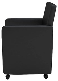 Cadeiras de jantar 6 pcs couro artificial preto