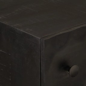 Cómoda 55x30x76 cm madeira de mangueira maciça e ferro preto