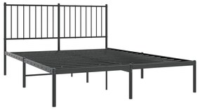 Estrutura de cama com cabeceira 140x190 cm metal preto