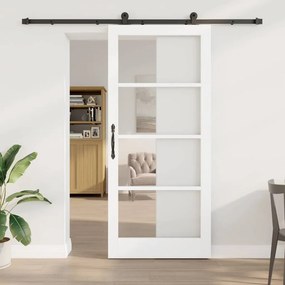porta deslizante vidaXL com ferragens 'ORKDAL'Branca 93x211 cm