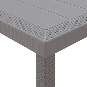 Conjunto de Jantar de Jardim com 7 Peças e Estofos em Rattan Sintético