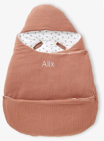 Ninho transformável, em gaze de algodão terracota