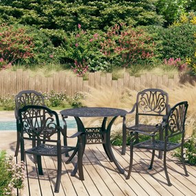 vidaXL 5 pcs conjunto de bistrĂ´ alumĂnio fundido preto