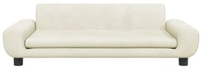 Sofá infantil 100x54x33 cm veludo cor creme