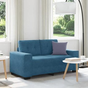 Sofá Loveseat vidaXL Azul 120 cm em Veludo