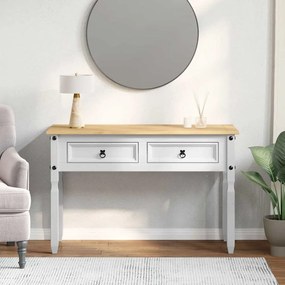vidaXL Mesa de apoio com gaveta Branco 115 x 46 x 73 cm