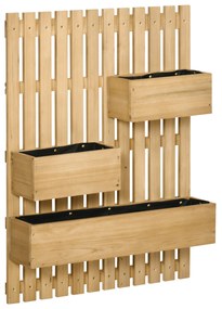 Outsunny Floreira Vertical Madeira 60x16x80cm para Varanda - Floreira Vertical em Madeira 60x16x80 cm | Aosom Portugal