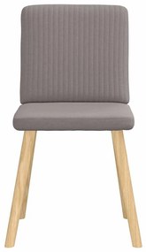 Cadeiras de jantar 6 pcs tecido cinzento-acastanhado