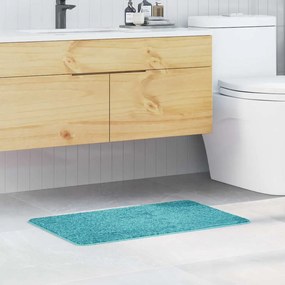 Tapete de Banho Retangular Turquesa 50x80 cm Polipropileno Antiderrapante