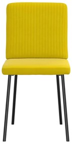 Cadeiras de jantar 2 pcs veludo amarelo