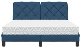 Cama com colchão 140x190 cm tecido azul
