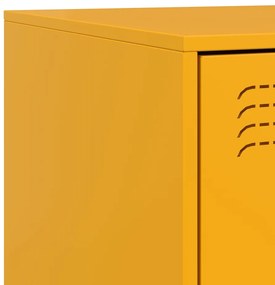 Mesas de cabeceira 2 pcs 34,5x39x44 cm aço amarelo