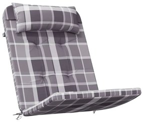 Almofadões cadeira adirondack 2 pcs tecido oxford xadrez cinza